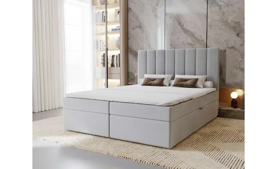 Boxspringbett 122 cm 120x200 cm Grau