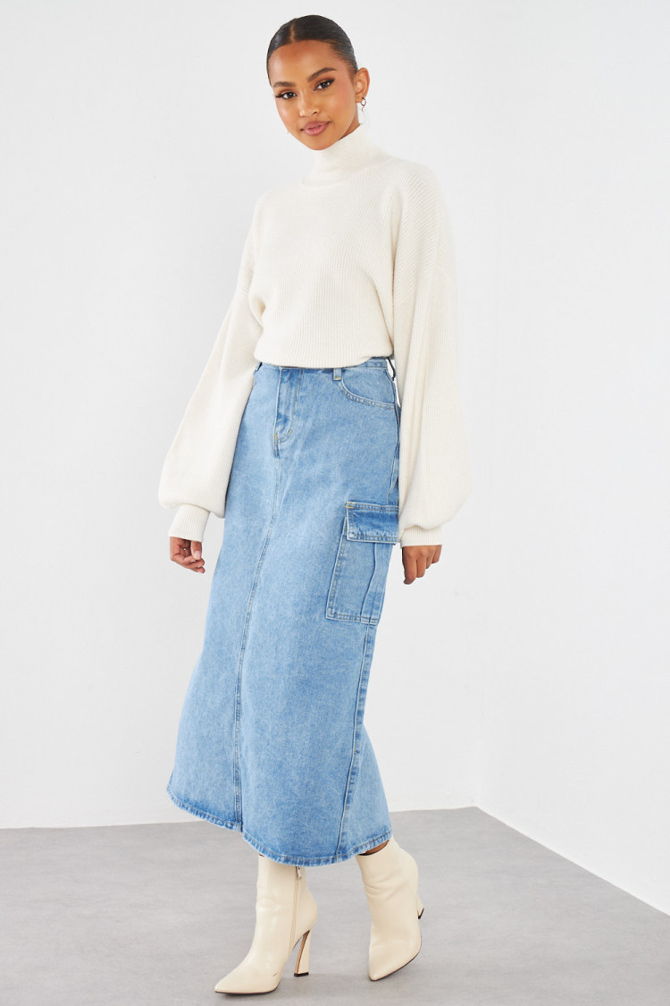 Jupe en jean bleu