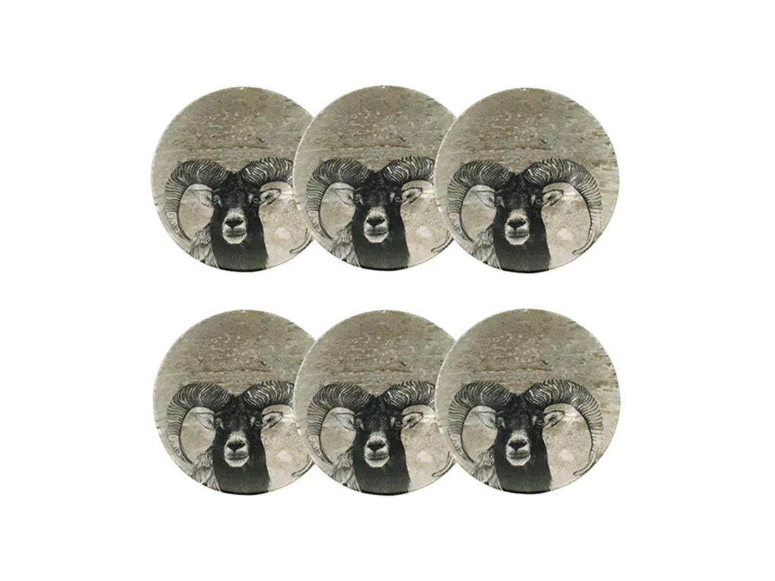 Novastyl - Lot 6 Coupelles Lachat Belier 14cm En Porcelaine