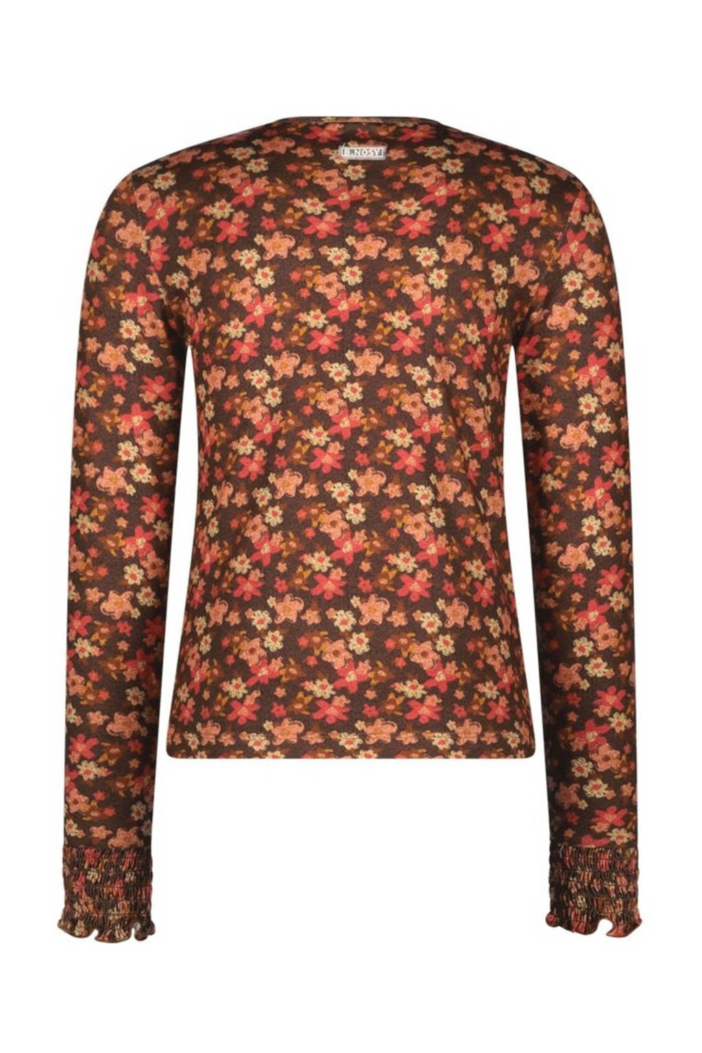 B.Nosy gebloemde longsleeve Tally bruin/roze