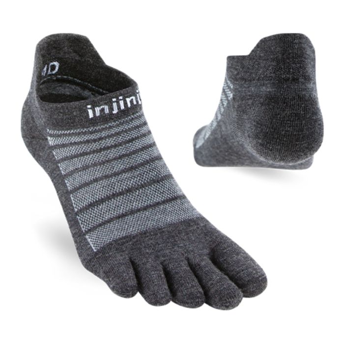 Injinji Unisex Strømper Run Lightweight No Show Nuwool Grå