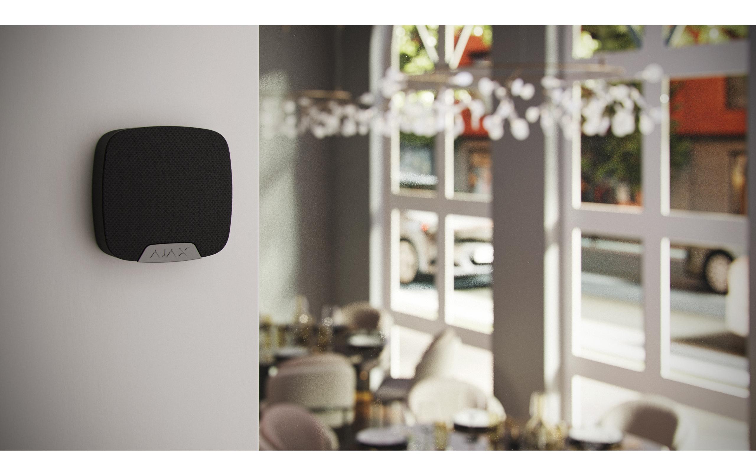 Baseline HomeSiren Jeweller SchwarzKabellose Sirene mit LED-Anschluss