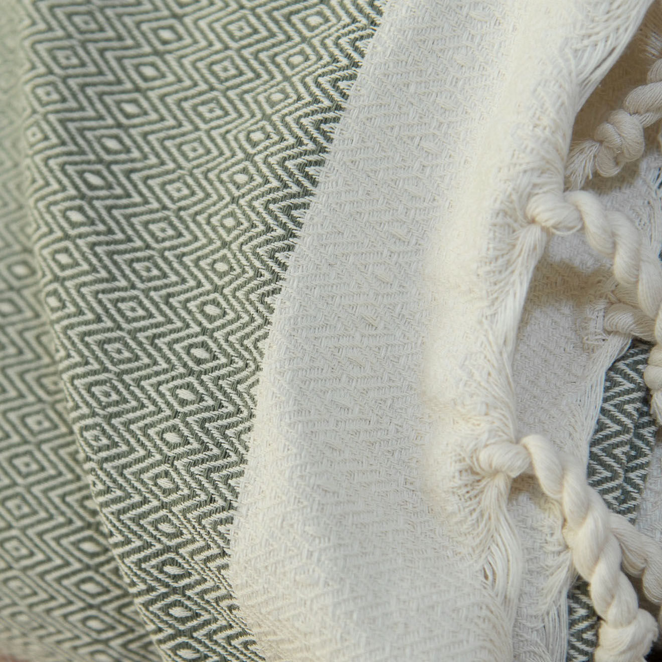 Febronie Plaid coton Courchevel olive