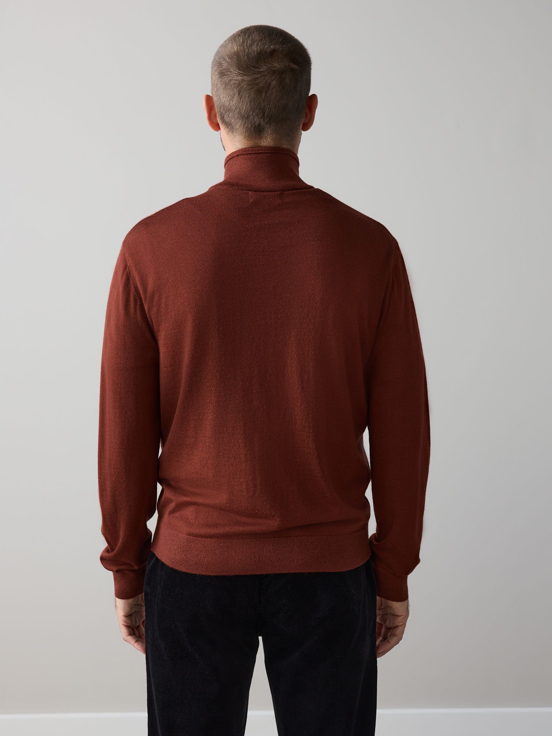 Donkeroranje - Regular Fit Signature 100% Merino Wool Light Weight Zip-Through Cardigan