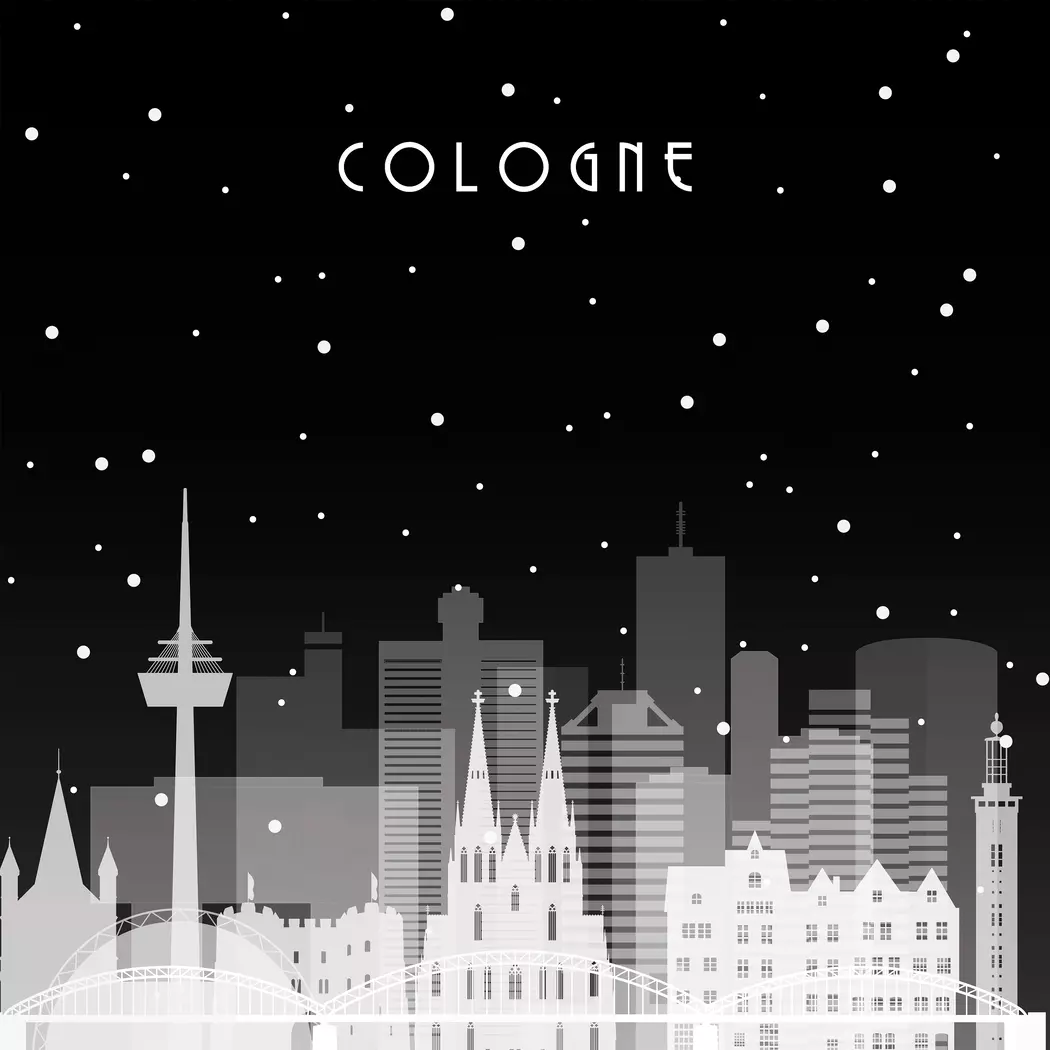 Glasbild 30 x 30 cm Köln - Collage II