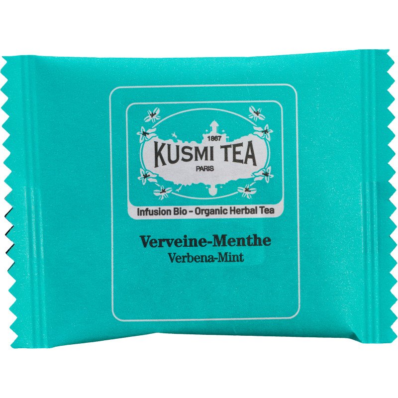 Infusion Verveine Menthe Bio Kusmi Tea - Boîte de 25 sachets