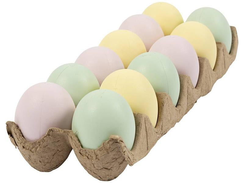 Creativ Company Eier aus Plastik 6 Stück, pastellfarben Eier als kreative Dekoration