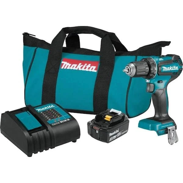 Makita 18V LXT Lithium-Ion Brushless Cordless 1/2 in. Driver-Drill Kit, 3.0Ah with Bonus Impact XPS 35 Piece Impact Bit Set