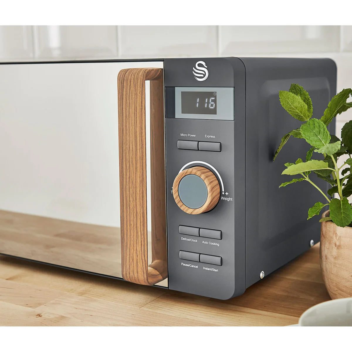 Micro-ondes Digital 20L Design Moderne Nordic 800 Gris SM22036GRYNEU