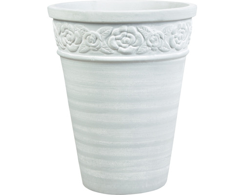 Plantenvaas Lafiora terracotta Ø 35 cm H 45 cm wit