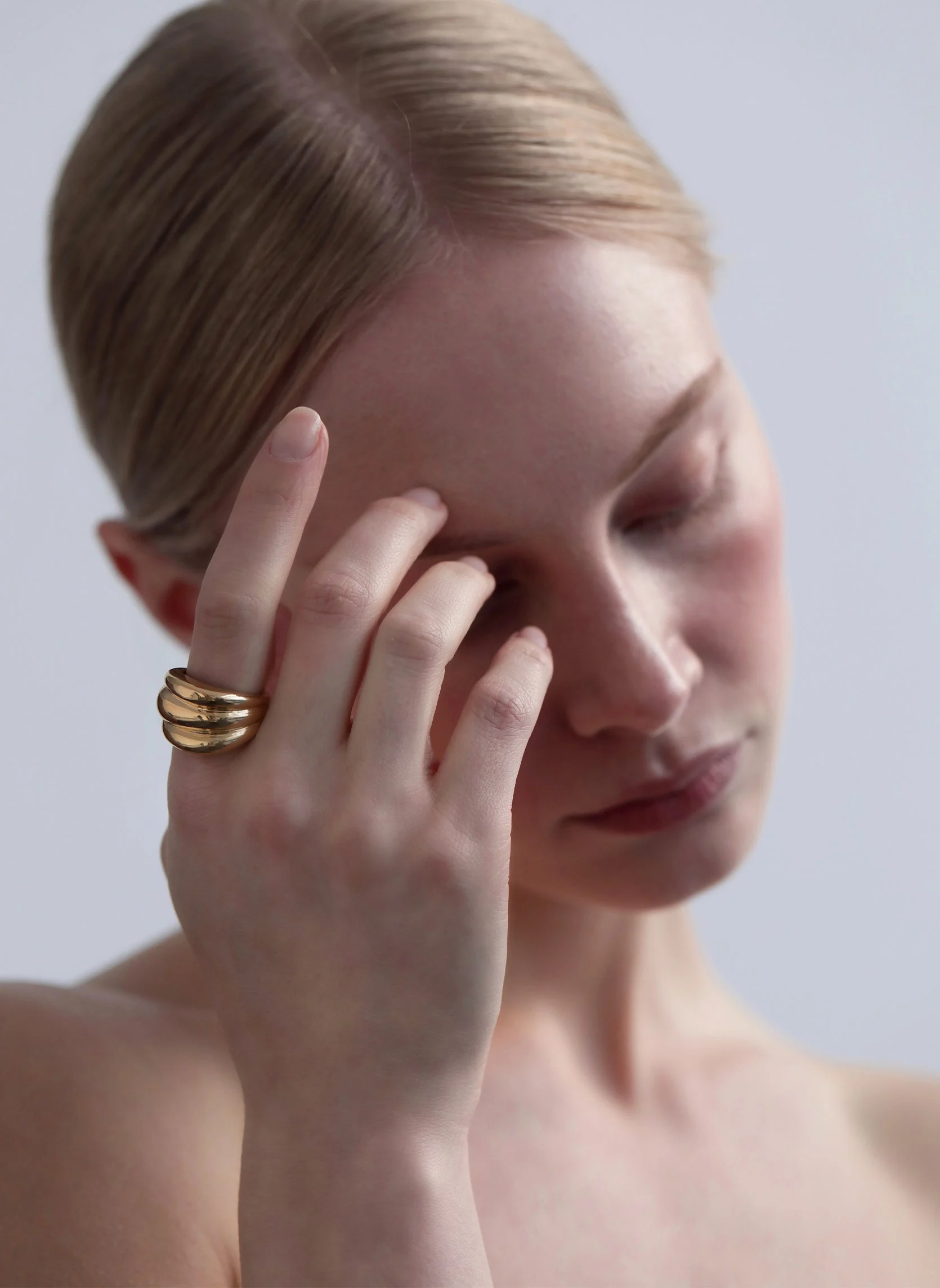 AMPHA - Bague large amorpha | Doré