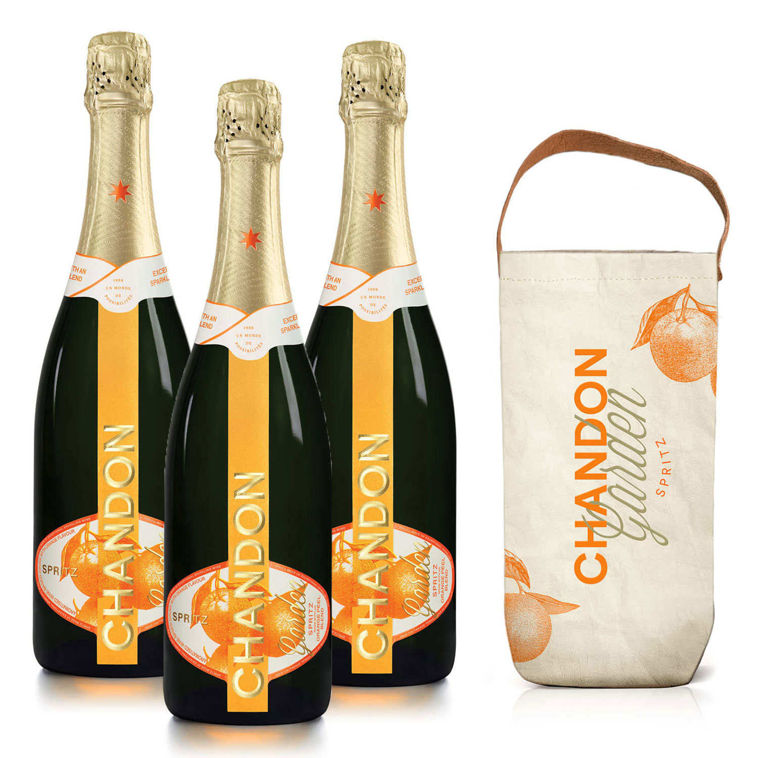 Assortiment de 3 bouteilles CHANDON Garden Spritz et une ice jacket