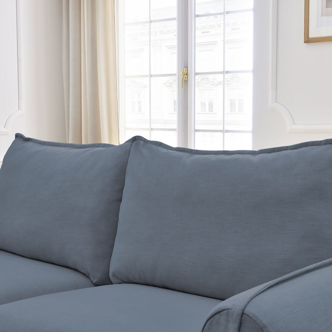 Bobochic Canapé droit convertible express 3 places Archimède 140 bleu foncé - 216x106x93 cm