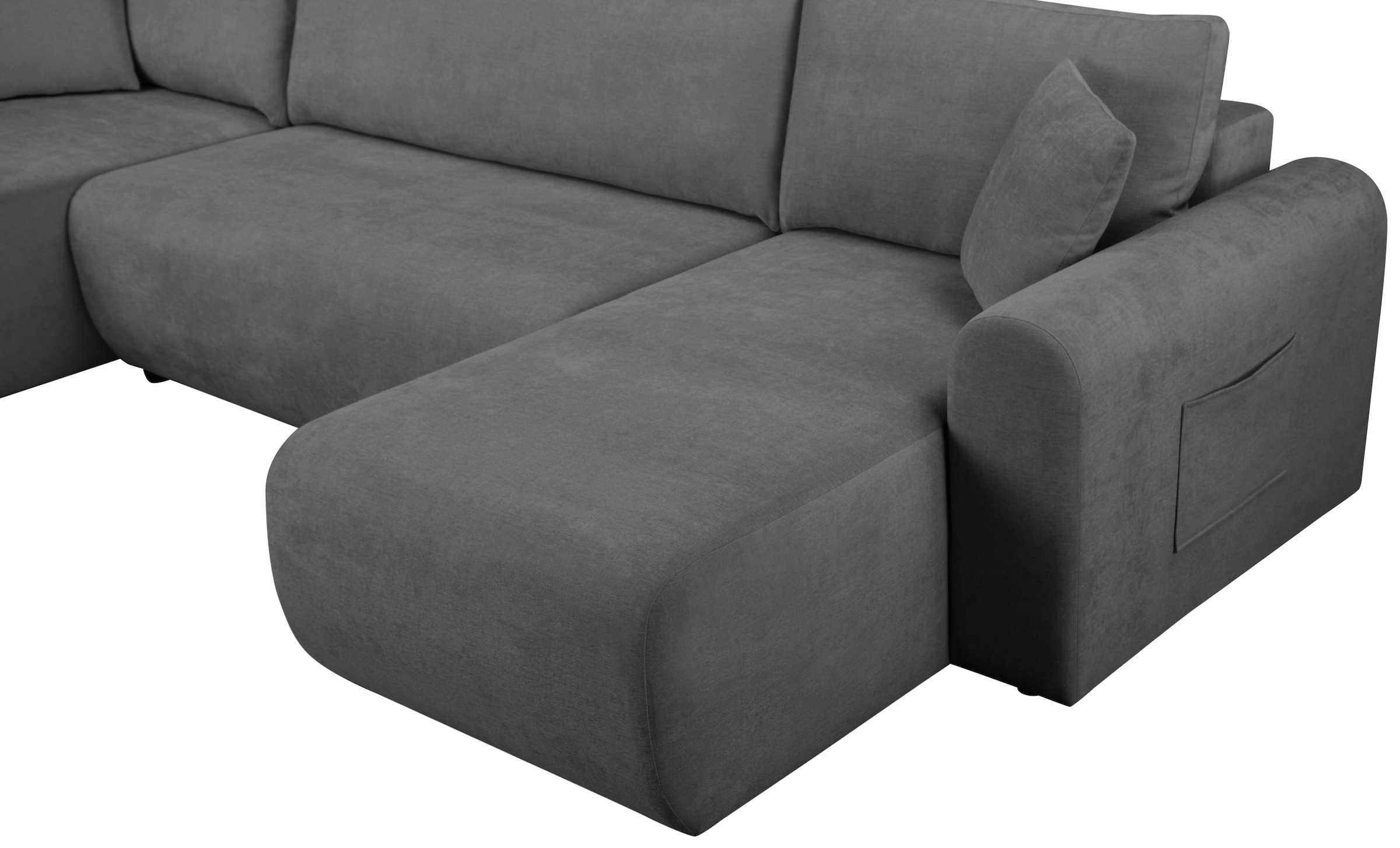 GOODproduct Wohnlandschaft »JONAA, 311 cm, U-Form, Schlafsofa, Boxspringfederung, Cord u. Struktur« 133/270cm, Bettkasten, Seitentaschen, Cord und Struktur