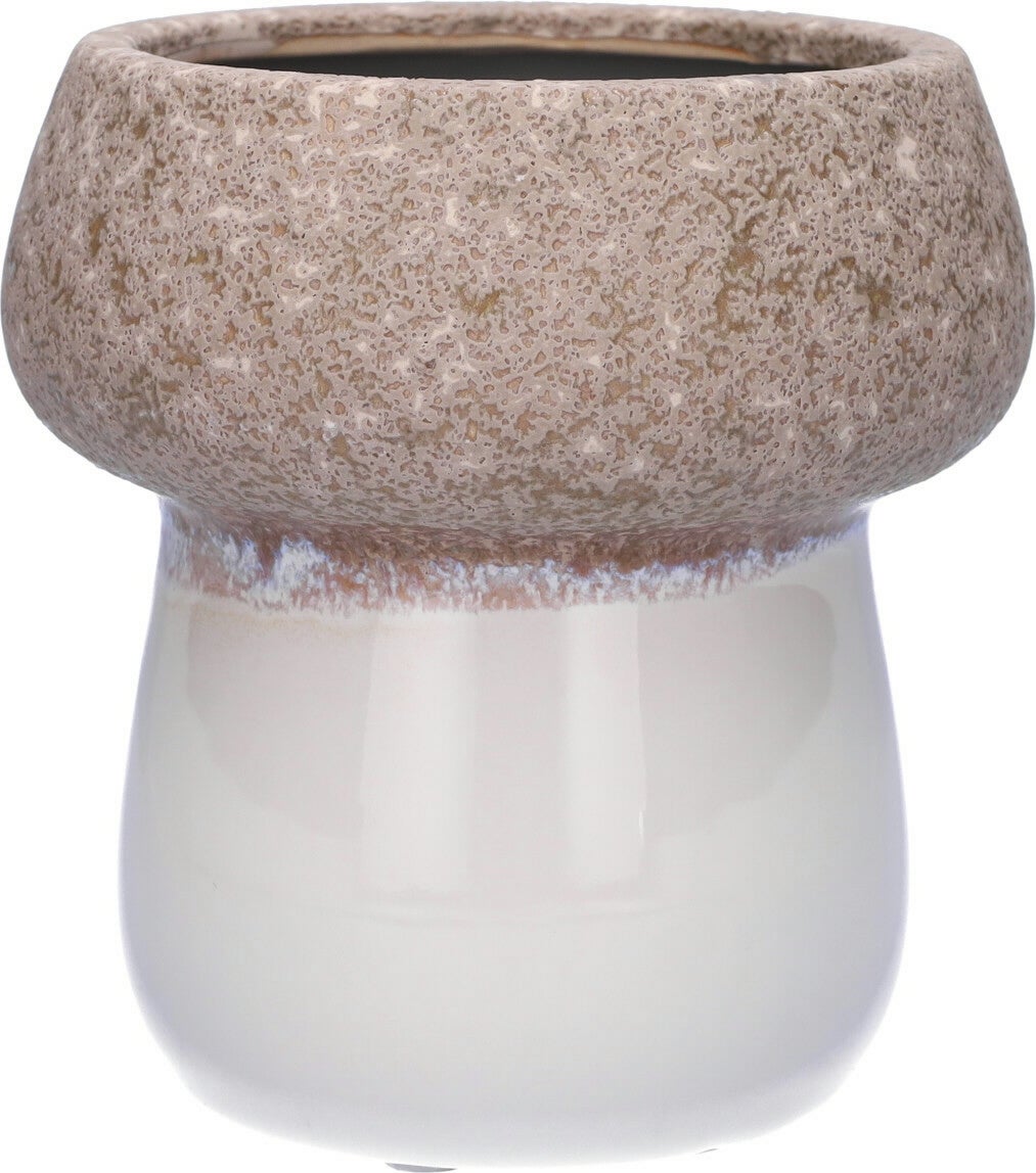 Duif bloempot Pilz grijs / wit D 14 H 15,5 cm
