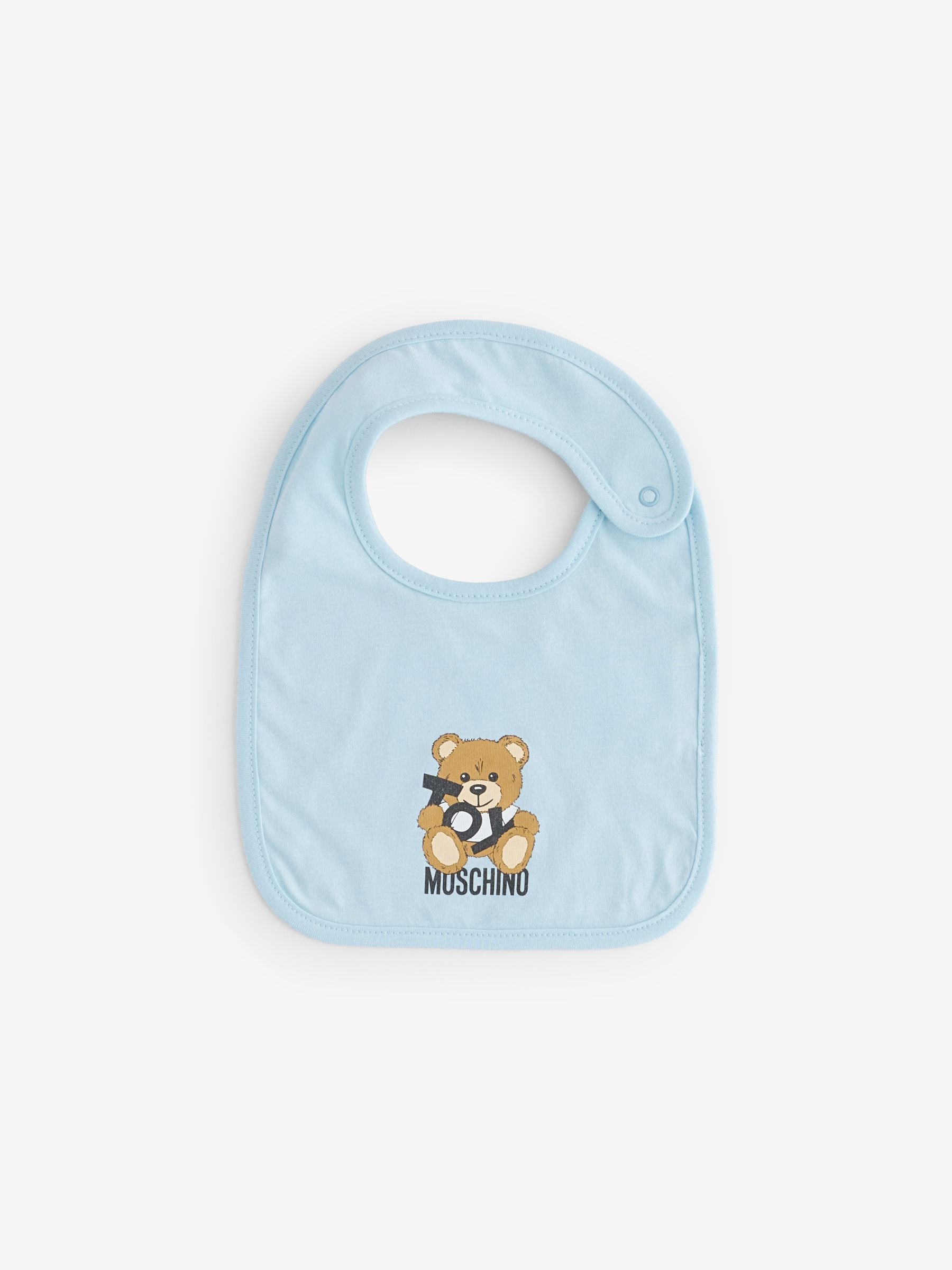 Blauw - Moschino Baby Logo Sleepsuit, Hat & Bib Giftset With Giftbox