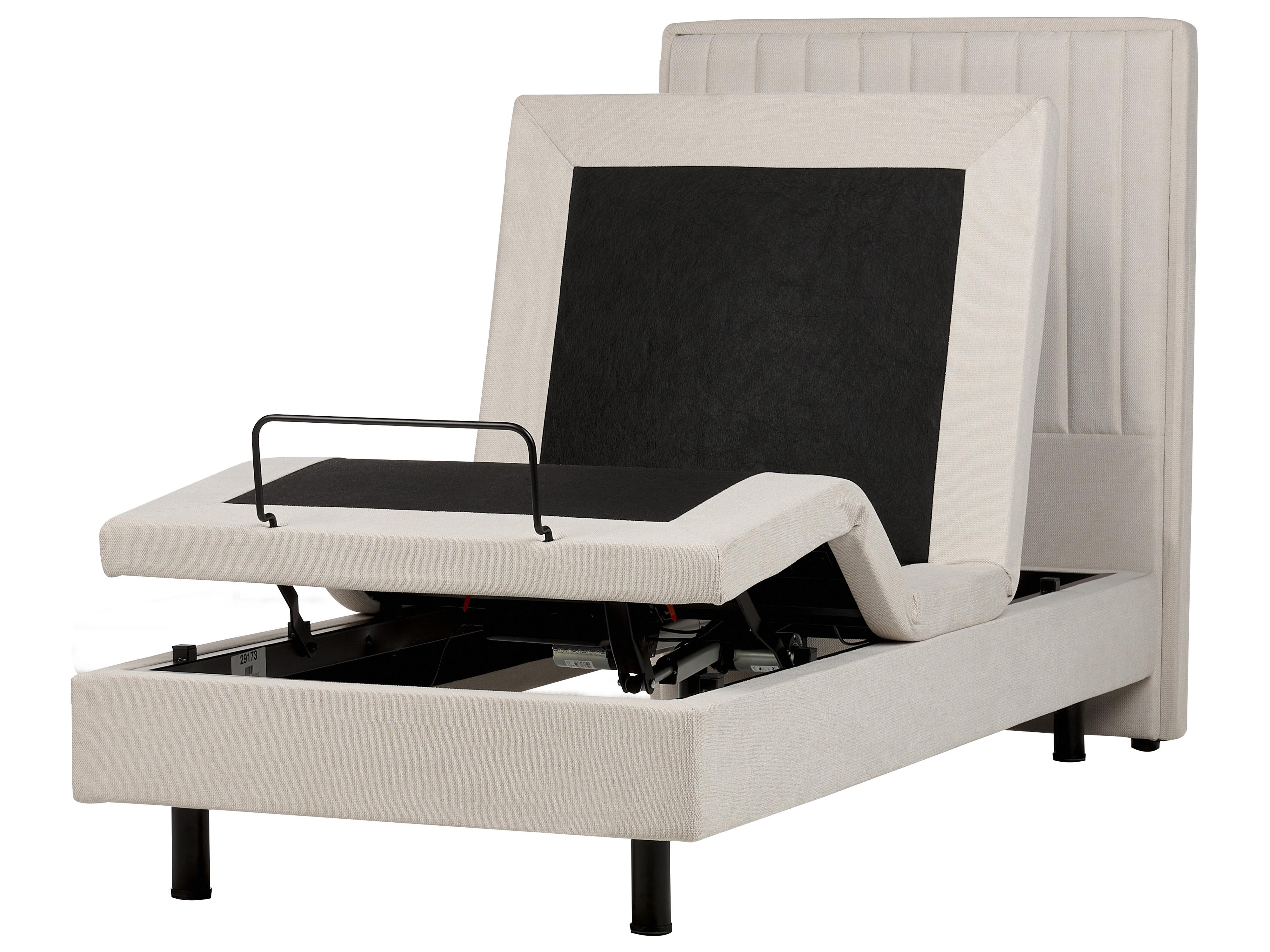 Verstelbaar bed Stof CASTELLAN 90 x 200 cm Lichtbeige