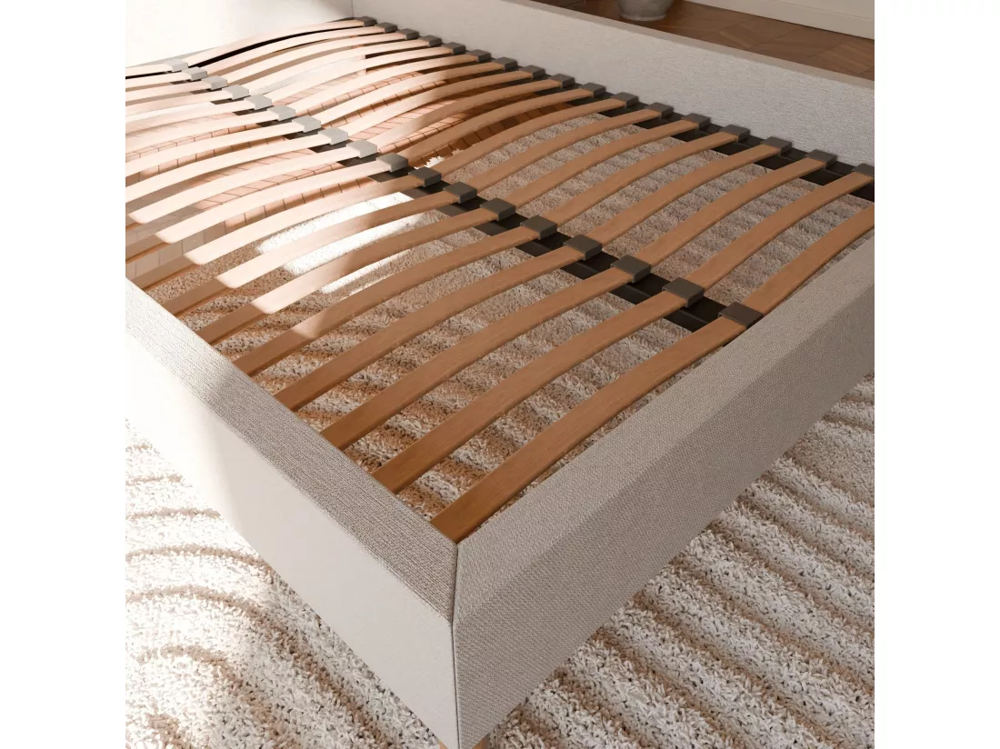 Ensemble lit + tête de lit 140x190cm - Blanc - Collection Léa - Morphea
