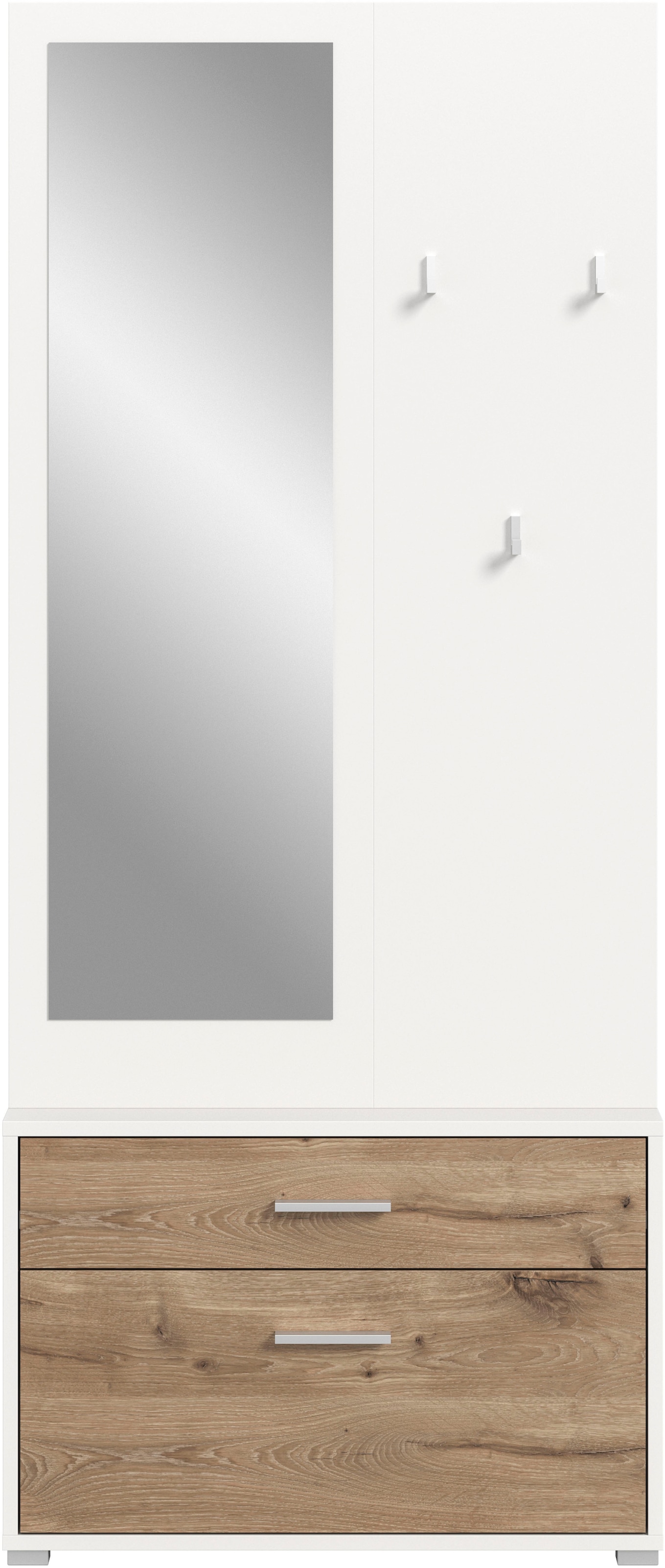 INOSIGN Kompaktgarderobe »Morrea, Höhe 190 cm, 1 Schubkästen, 6 Haken, 1 Kleiderstange, 7 Fächer« 1 Stk. tlg. schmale Garaderobe, Stauraum, Flur, Diele