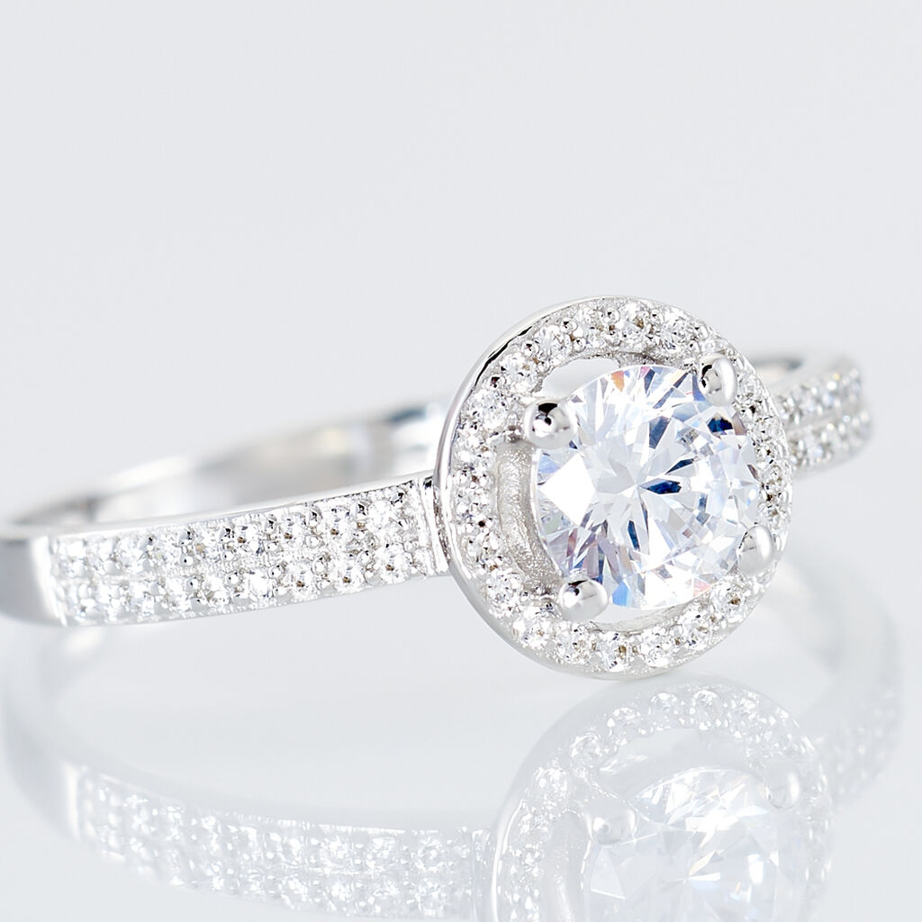 Bague Stelila Or Blanc Oxyde De Zirconium