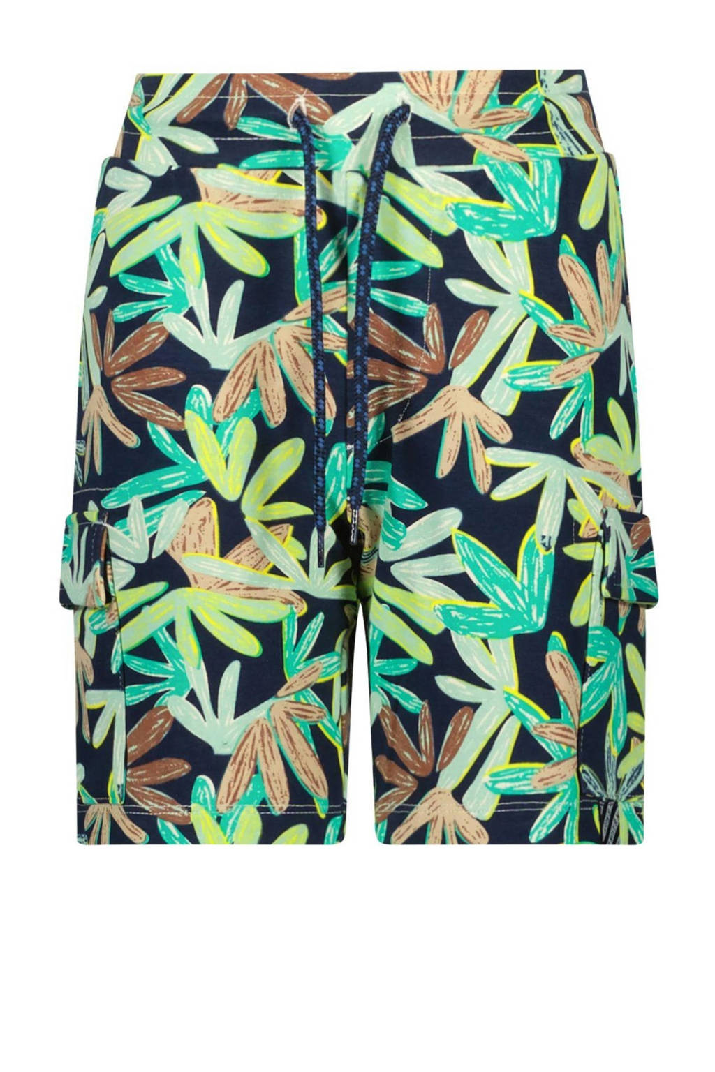 B.Nosy sweatshort met bladprint donkerblauw/groen