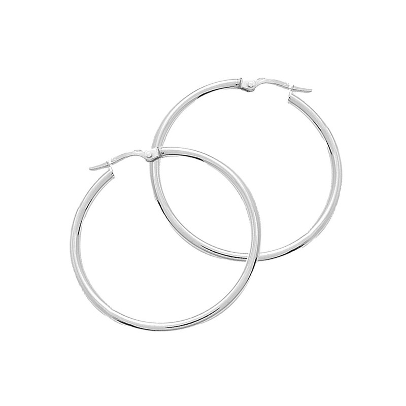 Créoles lisses Femme - Or 18 Carats - Diamètre 30mm