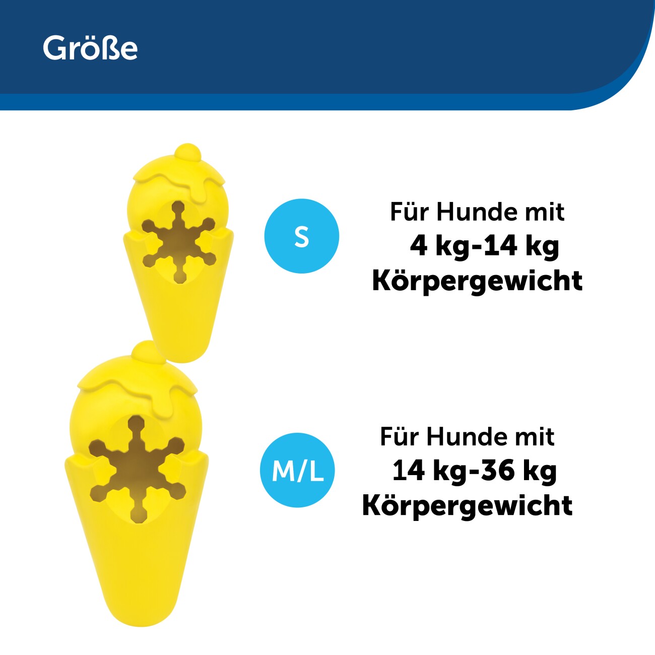 PetSafe Tiefkühlgeeignetes Snackspielzeug für Hunde Eistüte gelb M-L