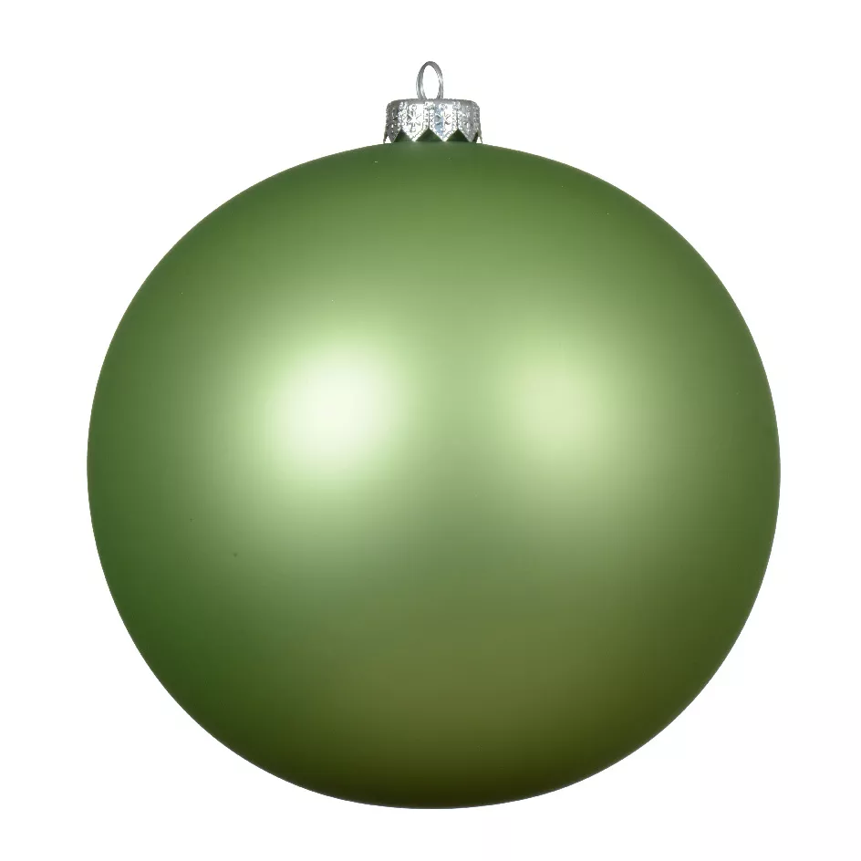 Lot de 6 boules de Noël en verre (D80 mm) Arctique mate Thé vert