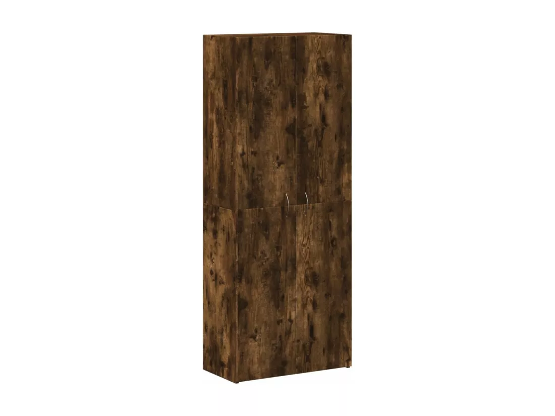 Armoire de classement chêne fumé 60x32x153 cm bois d'ingénierie