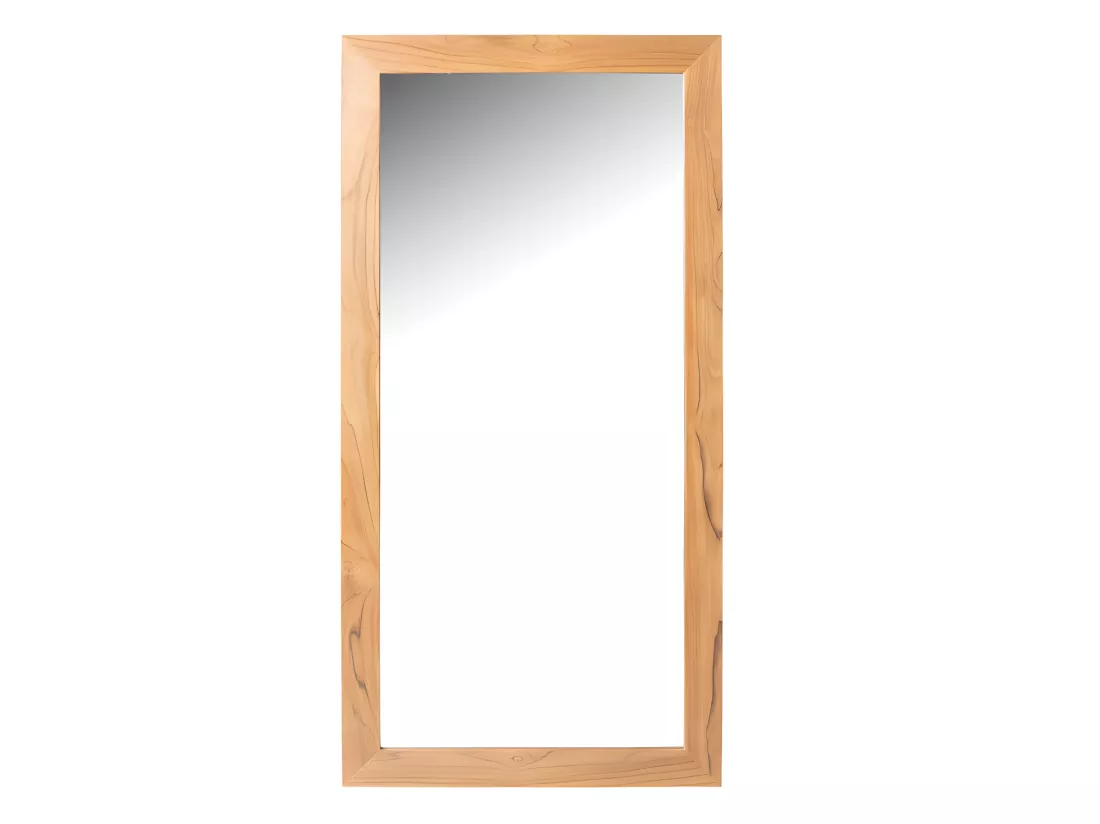 Meuble de salle de bain en teck avec double vasque et miroir - 135 cm - KETAPANG