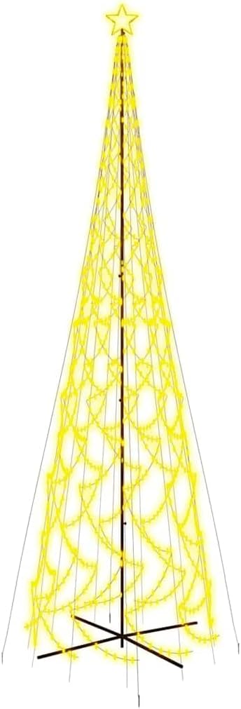 vidaXL LED Weihnachtsbaum Kegelform Tannenbaum Lichterbaum Weihnachtsdeko Stern Beleuchtung Außen Beleuchtet Lichterkette Warmweiß 3000 LEDs 230x800cm
