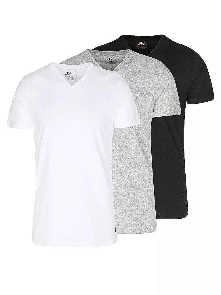 POLO RALPH LAUREN T-Shirt 3er Pkg. white grey black weiss