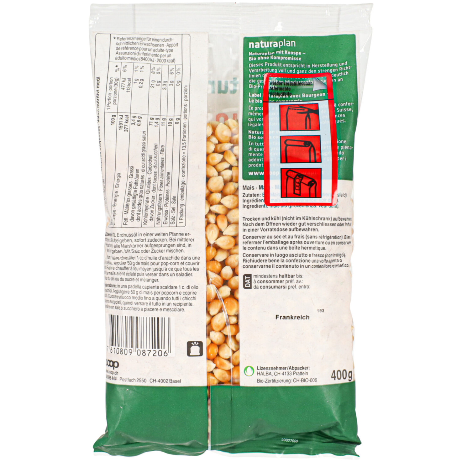 Naturaplan Bio Popcorn Mais
