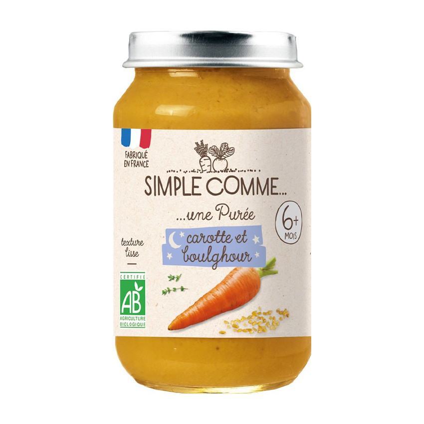 Petit pot carotte et boulghour bio 190 g