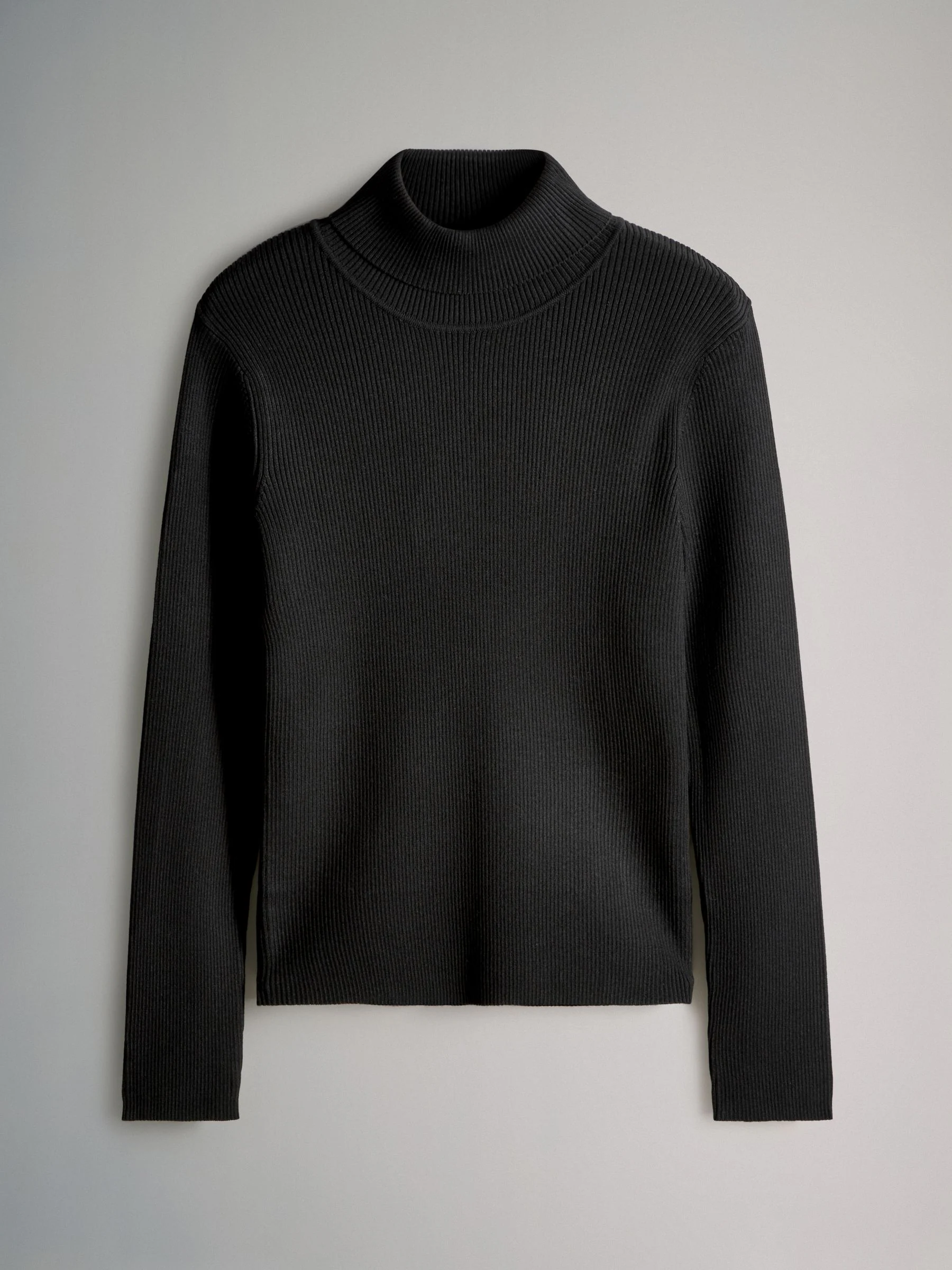 Zwart/crèmekleurig - The Set Ribbed Knit Roll Neck Jumpers