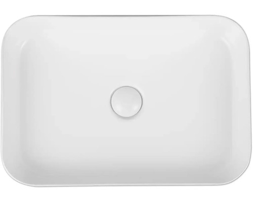 Jungborn THALON opzetwastafel 50 cm, glanzend wit, inclusief keramische afvoerplug