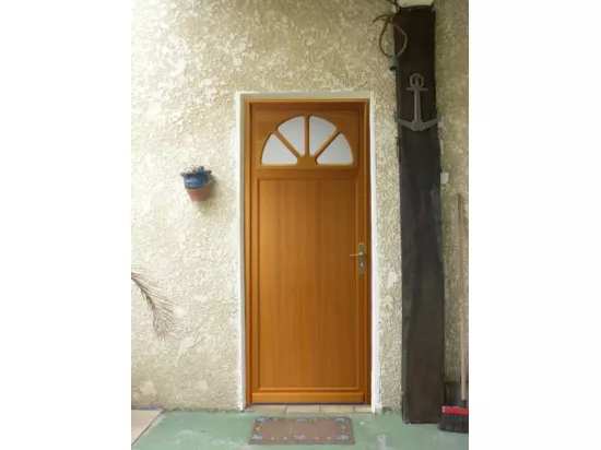 Porte De Service Bois Vitree Pixos, H,200xl,80 P,gauche + Poignee Et Barillet (ref 01245f924) Cotes Tableau Gd Menuiseries