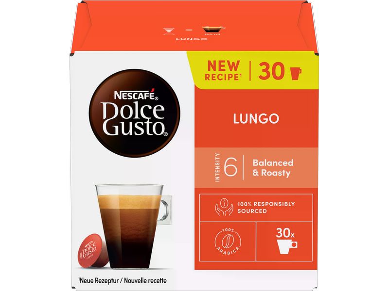 Nescafé Kaffeekapseln Dolce Gusto Lungo 30 Stück Kaffee Lungo Kapseln