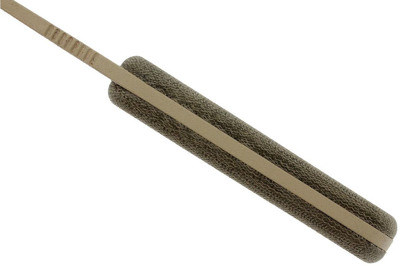 ESEE Izula II Desert Tan IZULA-II-DT survivalmes met zwarte schede   riemclip