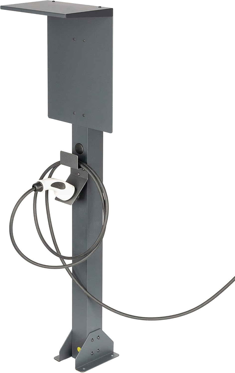 Universeller Hochwertiger Wallbox-Standfuß aus Aluminum mit Dach und EV kabelhalter (Aluminum, Anthrazit, Dach)
