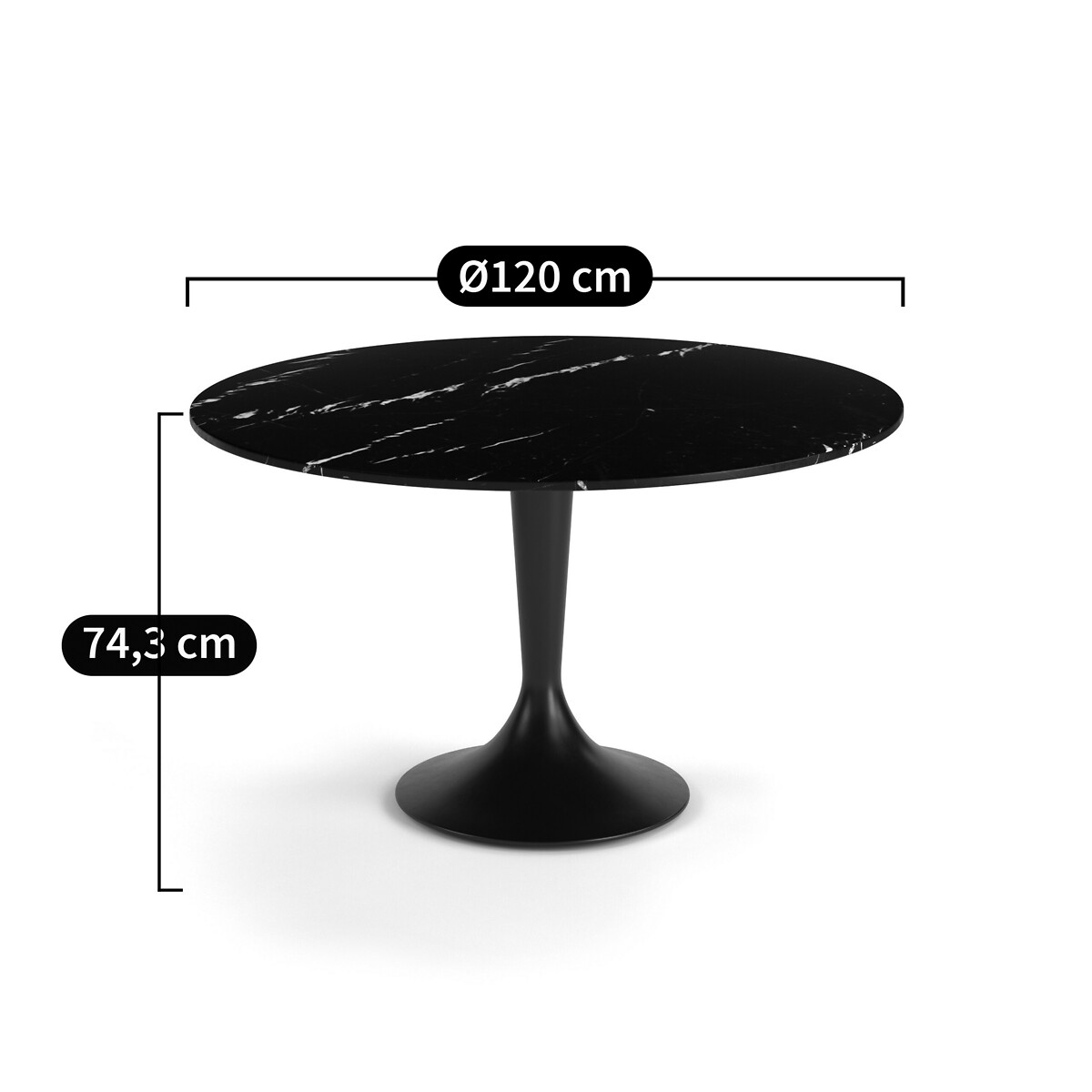 AM.PM<br>Tampo de mármore com 120 cm de diâmetro, Tirondo