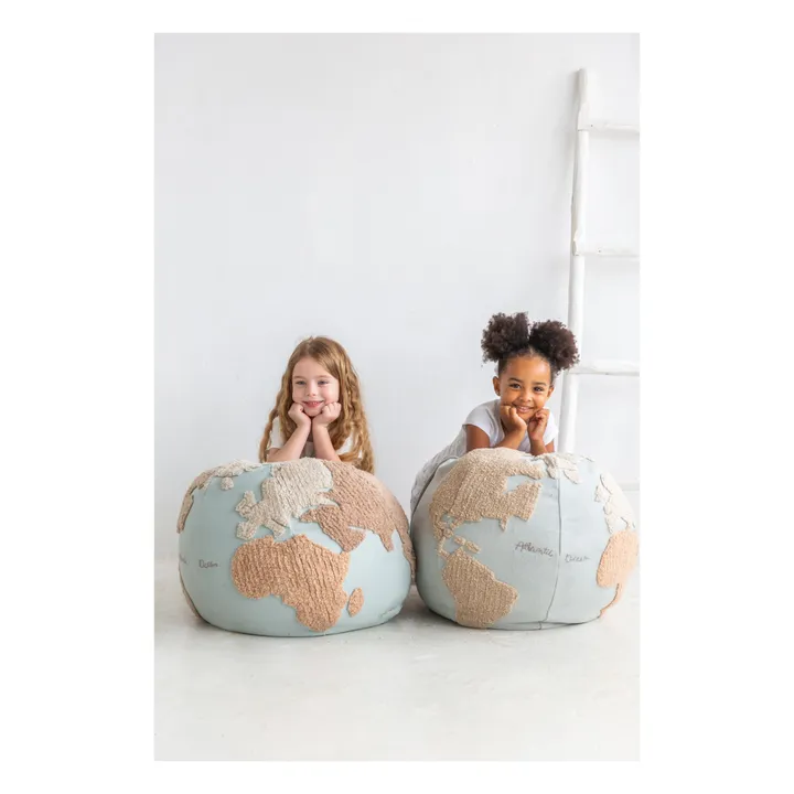 Lorena Canals Pouf World map | Bleu ciel