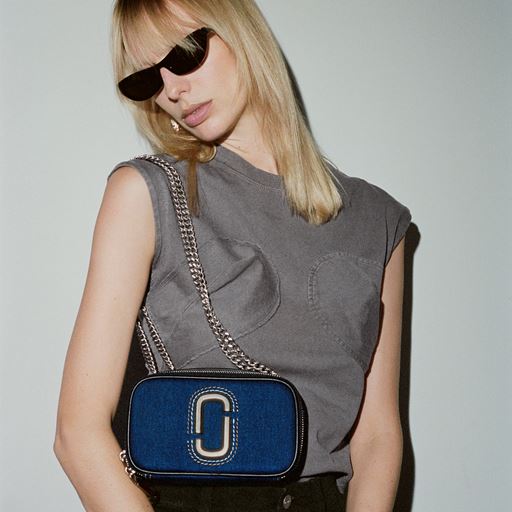 Marc Jacobs The Denim Chain Snapshot Crossbody, Dark Wash