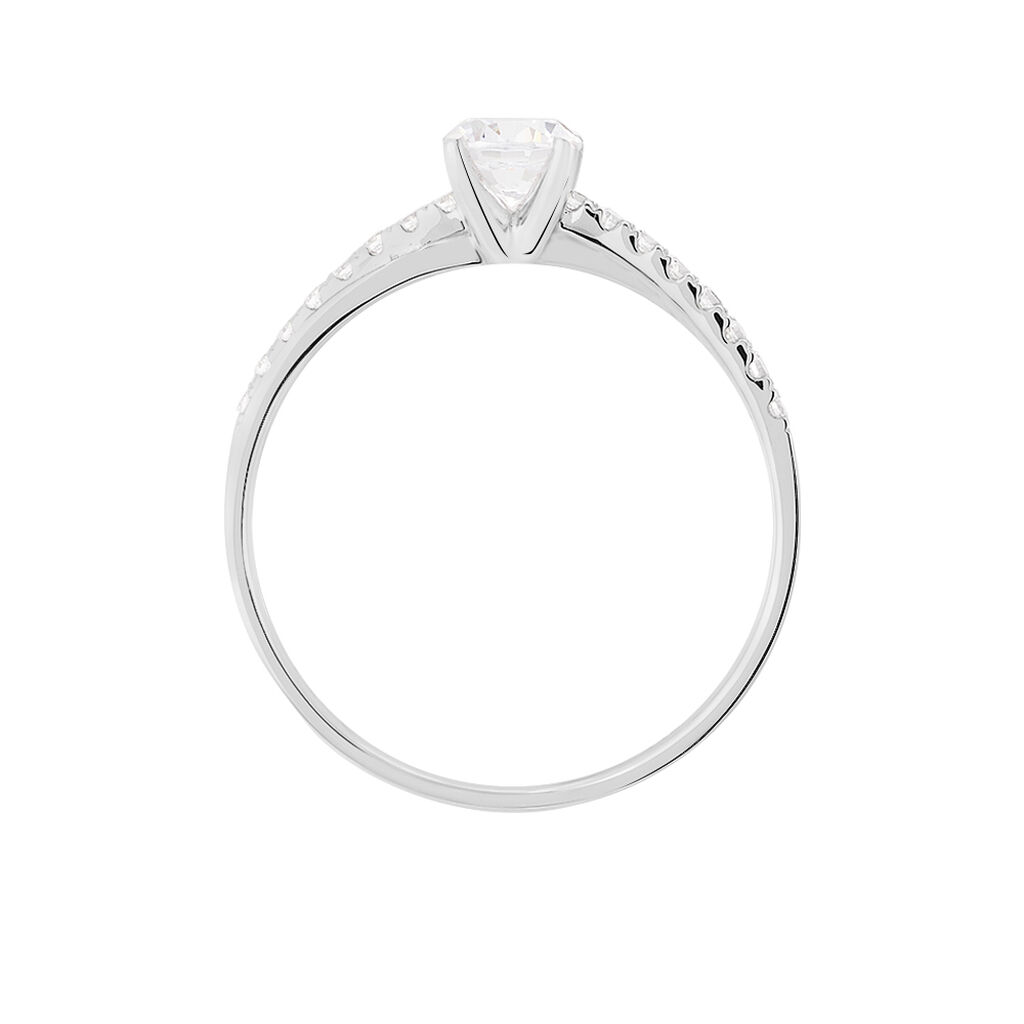 Bague Solitaire Kanel Or Blanc Oxyde De Zirconium