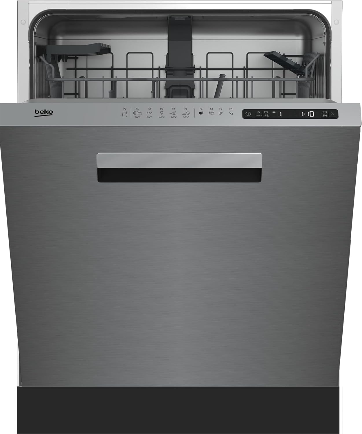 Beko BDDN25530X Geschirrspüler 60 cm, unterbau, für 15 Maßgedecke, 5 Programme, 4 Zusatzfunktionen, 3 Spülebenen, Watersafe+, SteamGloss, HygieneIntense, SelfDry, Edelstahl