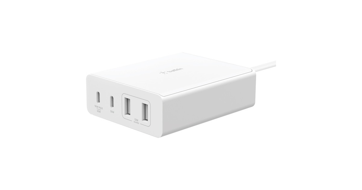 BelkinBoostCharge PRO 4-poorts GaN-lader  (Wit, 108W)