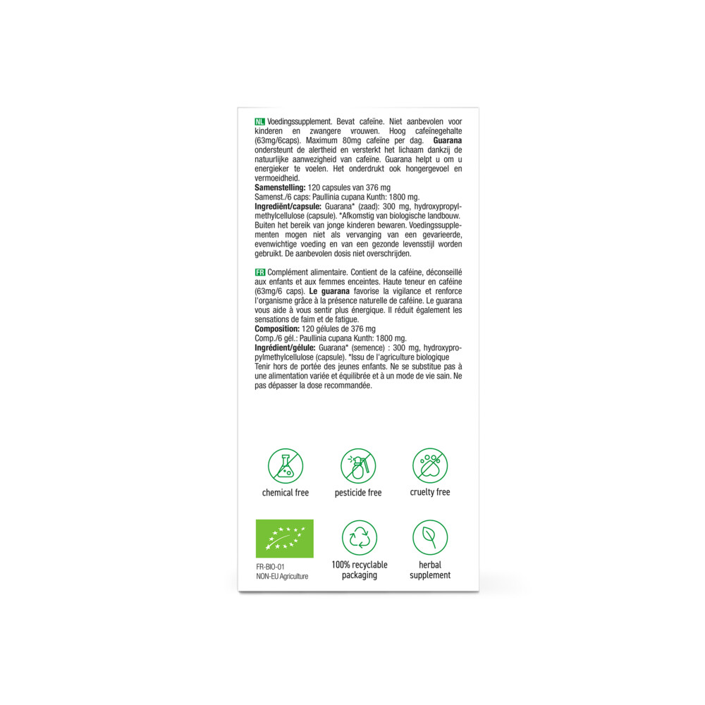 Purasana Guarana 120 vegacapsules