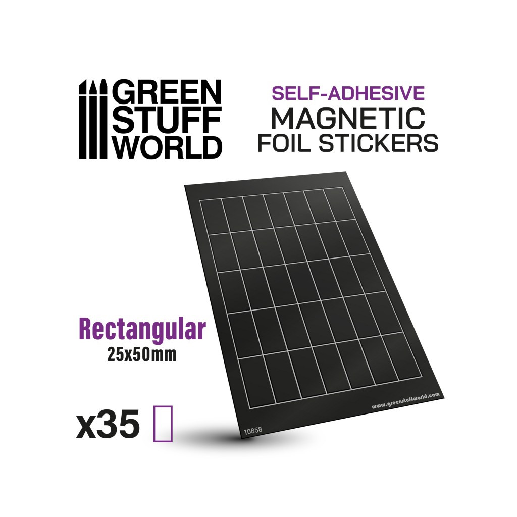 Feuille Magnétique - Rectangles 25x50mm