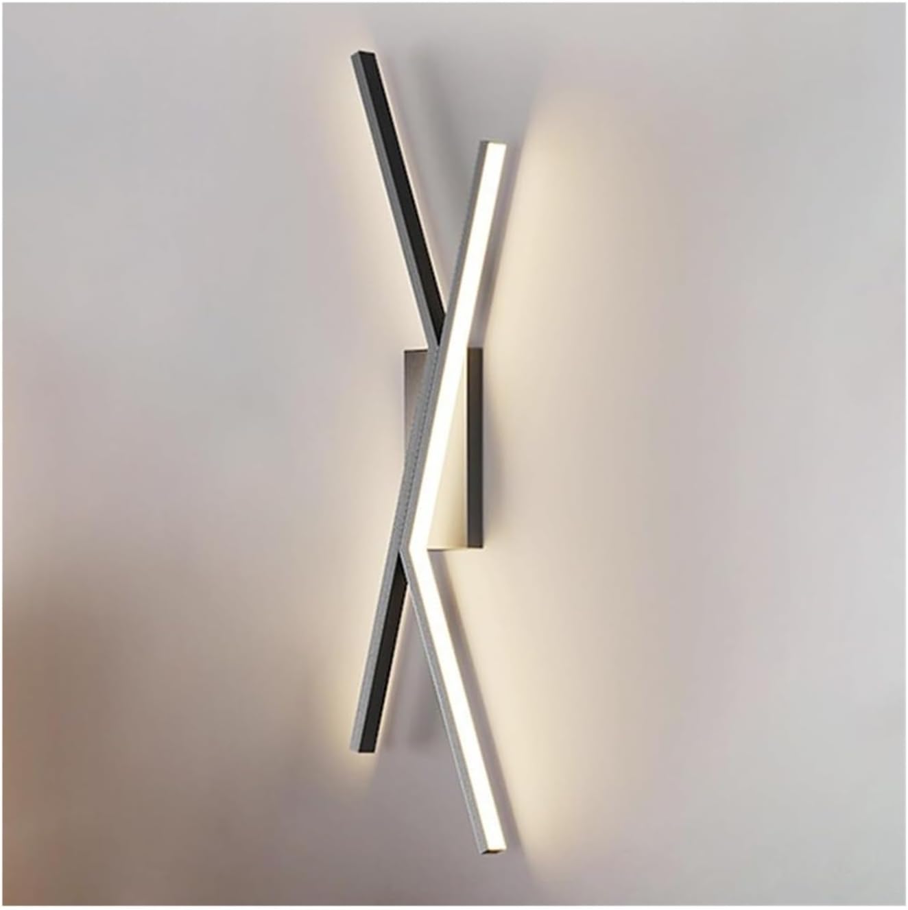 Moderne LED-Wandleuchten, Lineare LED-Wandleuchte mit 3 Farbmodi, Schwarz, Weiß, 60–100 cm(Dark,60cm)