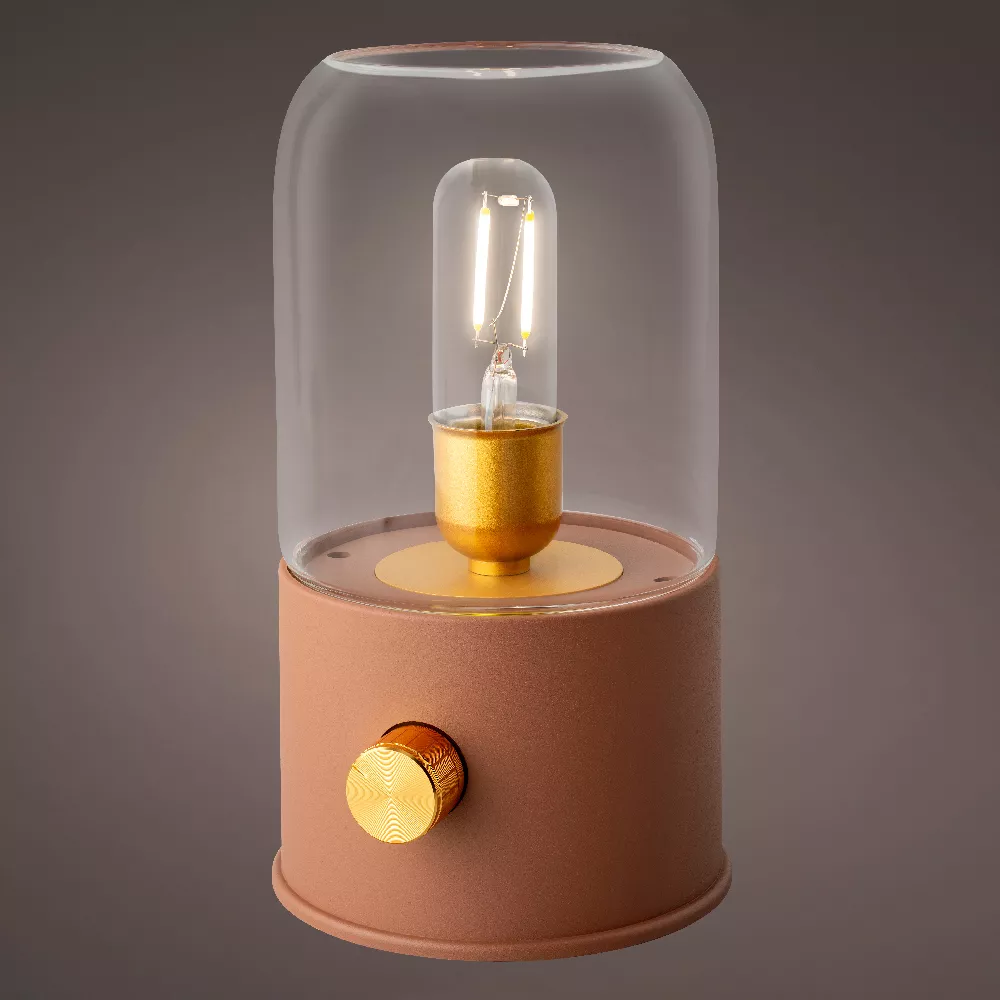 Lampe tempête sans fil rechargeable USB (H20 cm) Terracotta